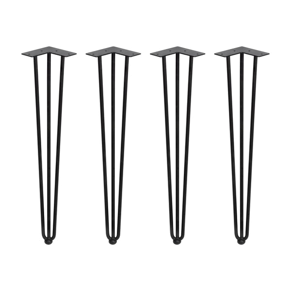 sconto Emuca Steel Haarnadel-Set aus schwarz lackiertem Stahl mit 3 Stäben für den Tisch H710