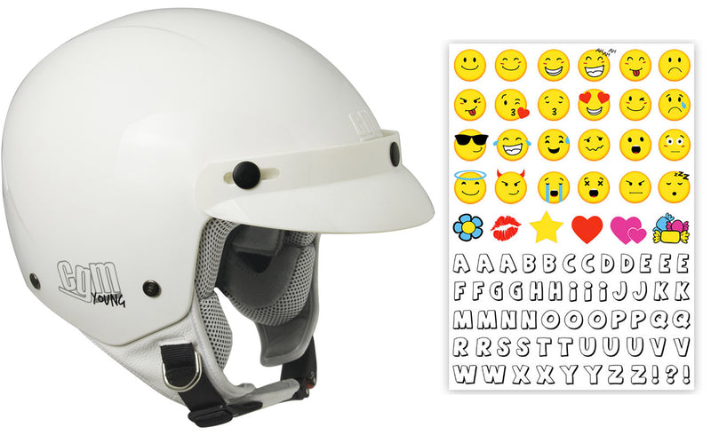 Casco Demi-Jet per Bambini con Frontino CGM Cuba Smile 204S Bianco -1