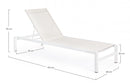 Set 4 Lettini Prendisole da Giardino 78x195x90h cm con Ruote Konnor Bianco -3