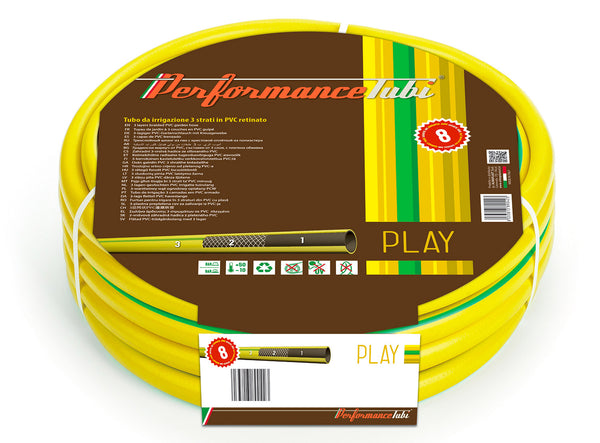 sconto Tubo da Giardino per Irrigazione 3 Strati in PVC Retinato Play Giallo Varie Misure