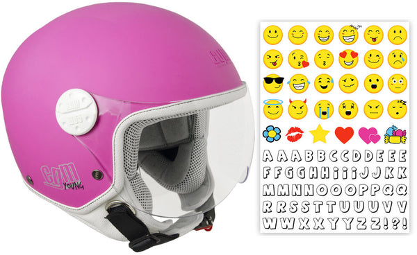 Demi-Jet-Helm für Kinder CGM Havana Smile 205S Opaque Fuchsia Shaped Visier online