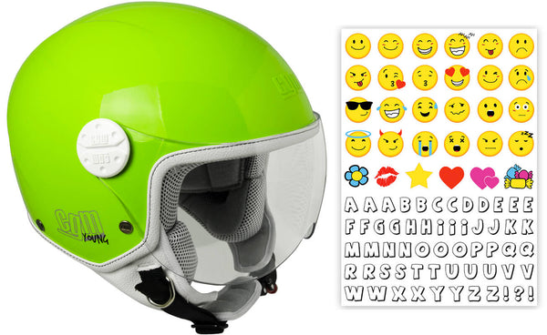 prezzo Demi-Jet-Helm für Kinder CGM Havana Smile 205S Grünes konturiertes Visier