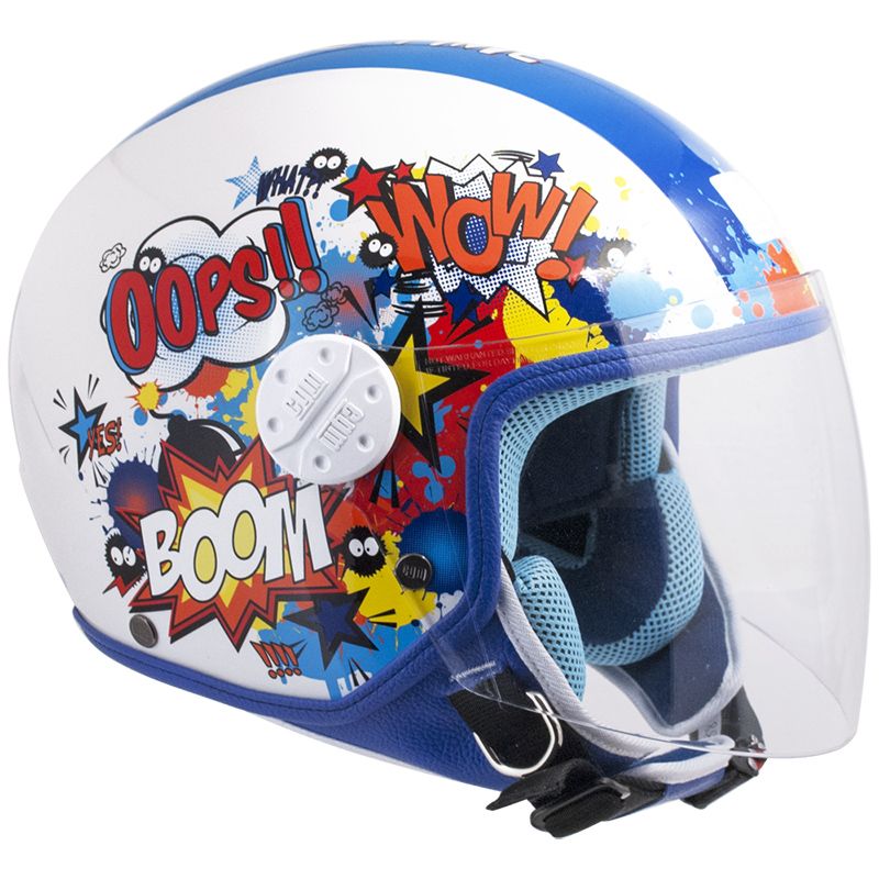 Casco Jet per Bambini Visiera Lunga CGM Comics 206G Blu-1