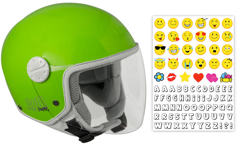 Casco Demi-Jet per Bambini Visiera Lunga CGM Varadero Smile 206S Verde -1