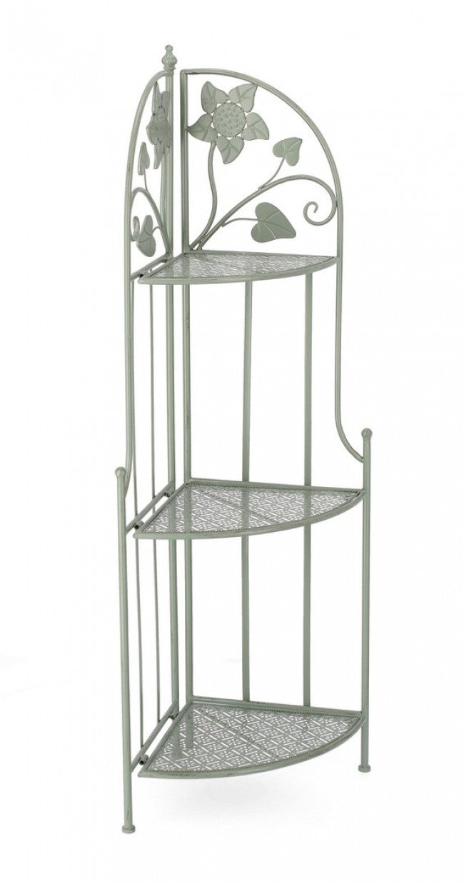 Scaffale Angolare 49x33x126 cm Harriet in Acciaio Salvia-1