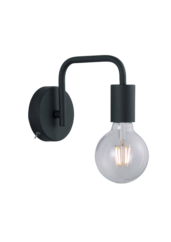 E27 Innenwandlampe aus mattschwarzem Metall sconto