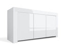 Credenza Mobile da Salotto 3 Porte 162x50x82cm TFT  Amber Bianco Lucido-1