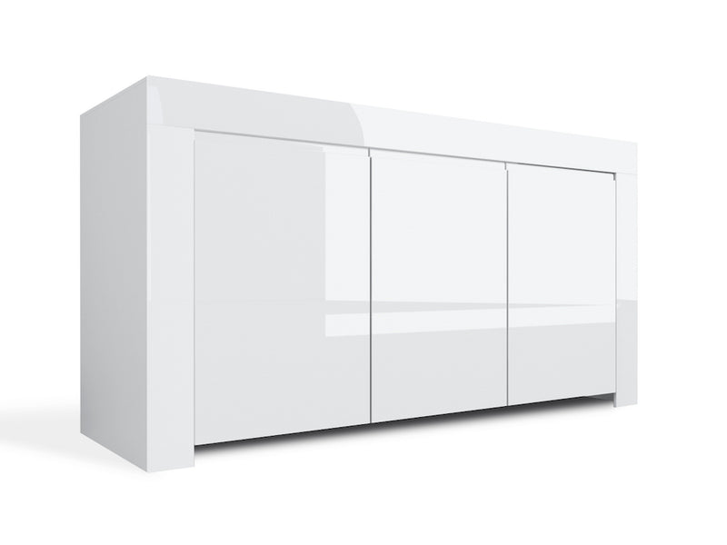 Credenza Mobile da Salotto 3 Porte 162x50x82cm TFT  Amber Bianco Lucido-1