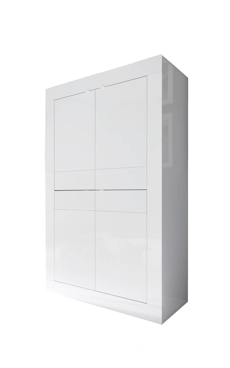 Mobile Alto da Salotto 4 Porte 102x43x162cm TFT  Basic Bianco Lucido-2