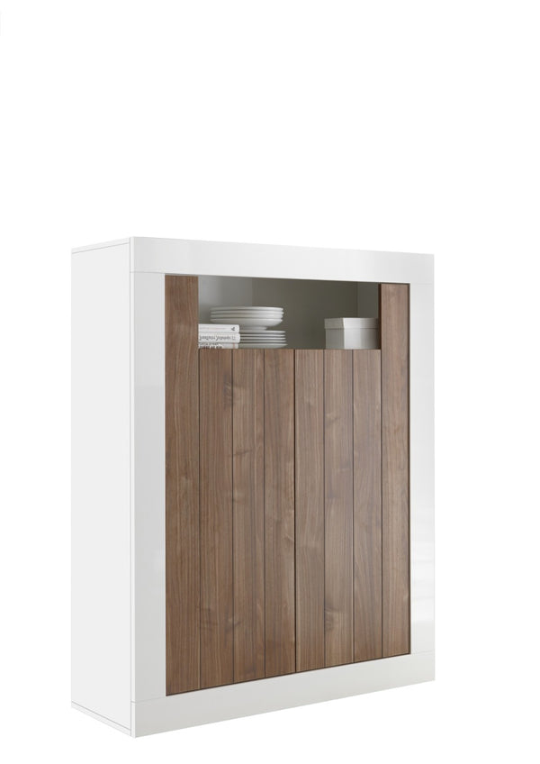 Buffetschrank 2 Türen 110x42x144 cm in Lipari Weiß TFT Holz und Nussbaum online