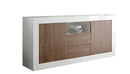 Mobile Buffet 2 Ante 2 Cassetti 184x42x86 cm in Legno TFT Lipari Bianco e Noce-1