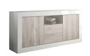 Mobile Buffet 2 Ante 2 Cassetti 184x42x86 cm in Legno TFT Lipari Bianco e Pino-1