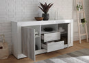 Mobile Buffet 2 Ante 2 Cassetti 184x42x86 cm in Legno TFT Lipari Bianco e Pino-3