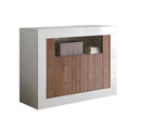 Mobile Buffet 2 Ante 110x42x86 cm in Legno TFT Lipari Bianco e Noce-1