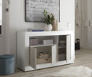 Mobile Buffet 3 Ante 138x42x86 cm in Legno TFT Lipari Bianco e Pino-3