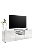 Mobile TV 1 Cassetto 2 Ante 5 Ripiani in Melaminico 180x42x57cm TFT Blossom Bianco-1