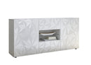 Mobile Buffet 2 Ante 2 Cassetti 180x42x84 cm in Legno TFT Praga Bianco Lucido-1