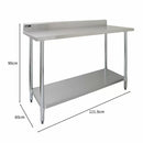 Tavolo da Cucina Professionale 120x60x90 cm per Ristoranti Pizzerie in Acciaio Inox-5