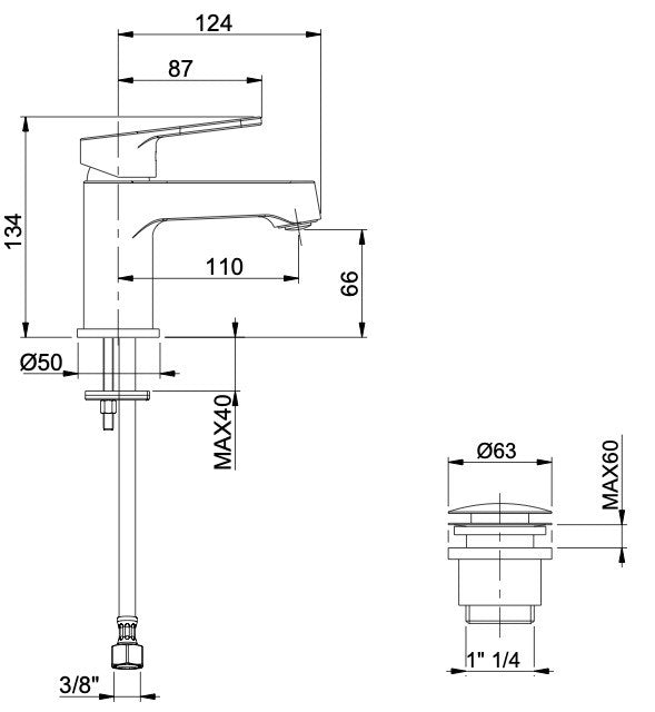 Rubinetto Miscelatore Monocomando Lavabo in Ottone Bonussi Memphis Cromato-2