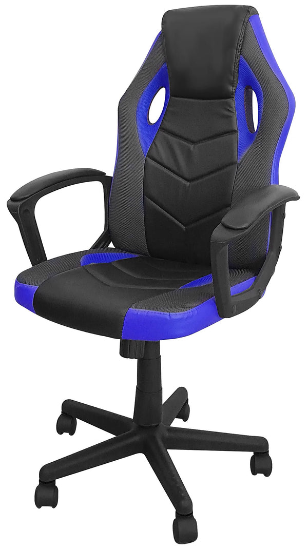 Gaming-Stuhl 54x62x104/112 cm in schwarzem und blauem Kunstleder acquista