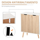 Mobile Multiuso 1 Cassetto 3 Ante 90x30x72 cm in Legno Color Legno-6