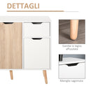 Mobile Multiuso 1 Cassetto 3 Ante 90x30x72 cm in Legno Color Legno-7