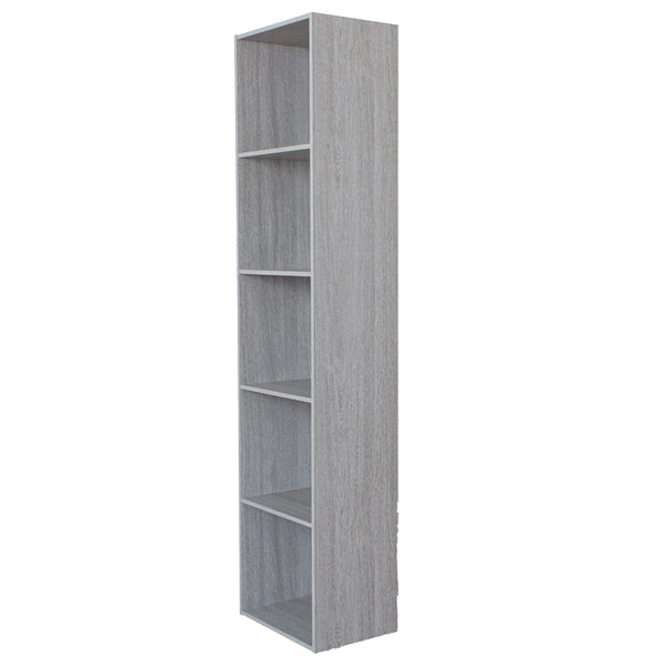 acquista Bücherregal mit 5 Regalen 40 x 30 x 172 cm aus grauem Eichenholz