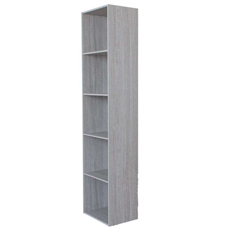 Libreria 5 Ripiani 40x30x172 cm in  Legno Grigio Rovere-1