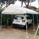 Gazebo Auto 3x6 m in Acciaio Bianco-2