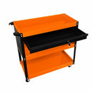 Carrello Portautensili per Officine 3 Ripiani 81,4x79x36,4 cm in Acciaio Arancione-9