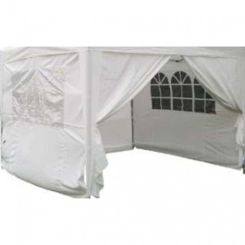 Set Pareti Laterali Gazebo Professional 3x3 m in Poliestere Bianco-2