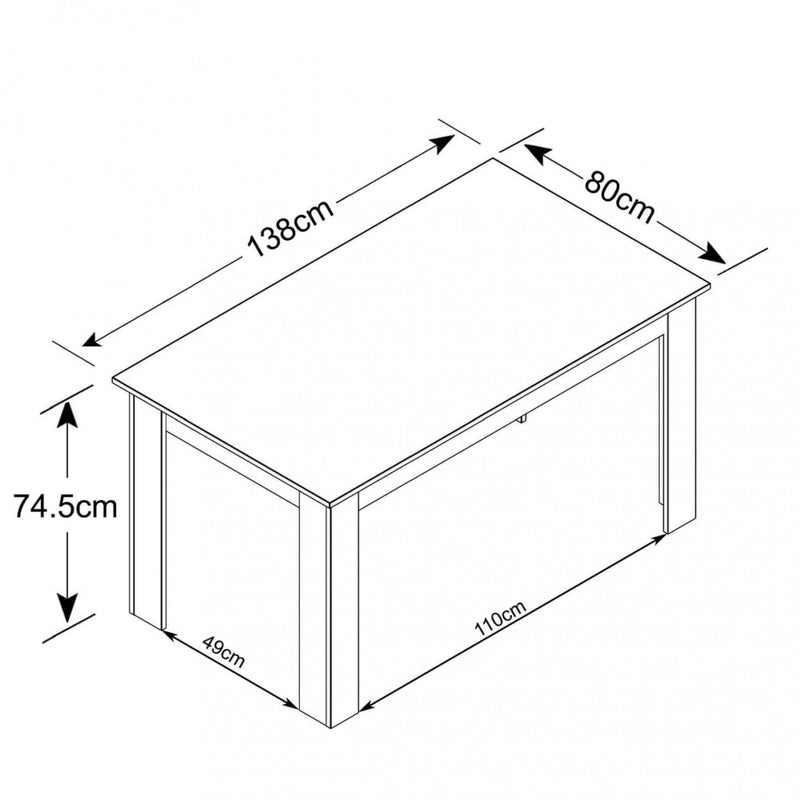 Tavolo Pepper 160x80x75 h cm in Truciolare bilaminato Bianco-3