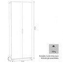 Armadio 2 Ante 75x38x174 h cm in Truciolare bilaminato Marrone chiaro-3