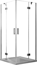 Box Doccia Angolare 2 Ante Battenti in Cristallo Trasparente 6mm H190 Fosterberg Herning Varie Misure-1