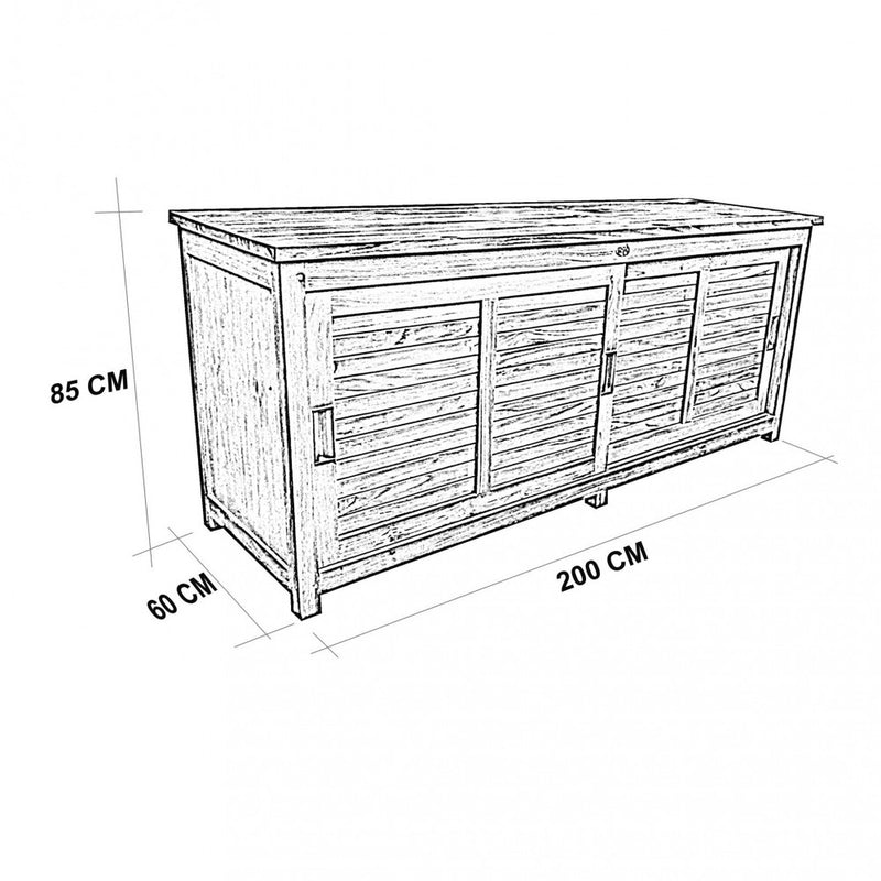 Mobile Weston 200x60x90 h cm in Legno Marrone-3