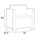 Set Salotto da Giardino Divano 2 Poltrone e Tavolino con Cuscini in Plastica Bianco-6