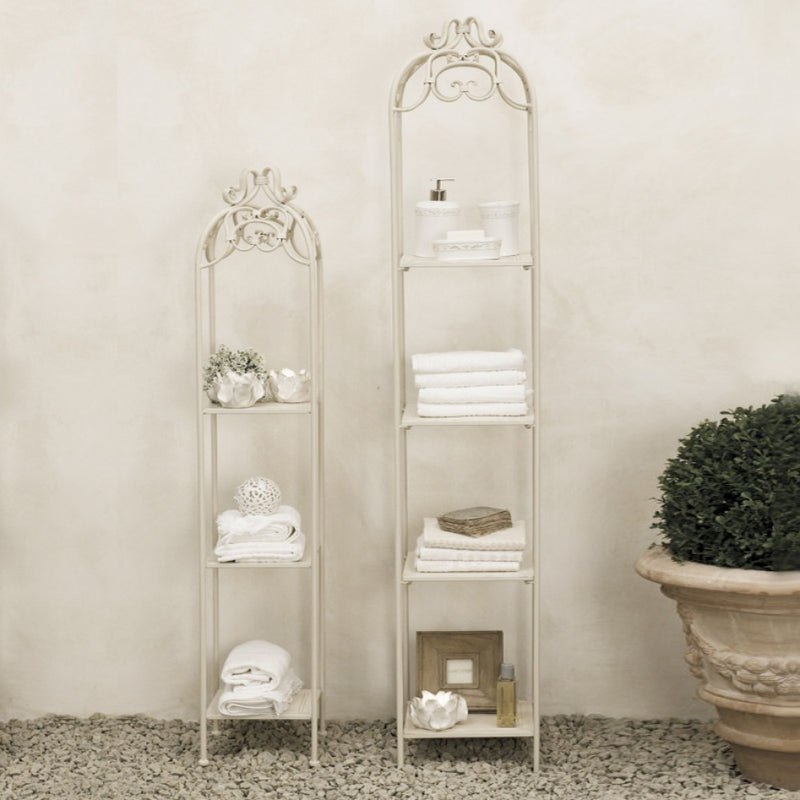 Set 2 Scaffali Doriane in Alluminio Bianco Antico-3