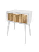 Comodino 1 Cassetto 40x30x57 cm Charley in Legno Bianco-1