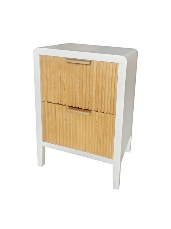 Cassettiera 2 Cassetti 40x30x60 cm Charley in Legno Bianco acquista