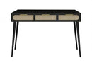 Consolle 3 Cassetti 110x40x78 cm Josine in Legno Nero-1