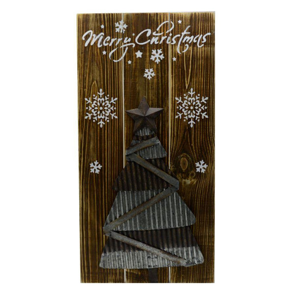 sconto Targhetta merry christmas legno/metallo cm 30x60x2,5