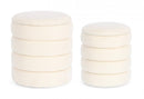 Set 2 Pouf Contenitore Katerina in Bouclè Bianco-1