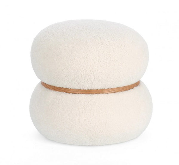 Pouf Ø 43x40 cm Cozy Japandi in Tessuto Bianco prezzo