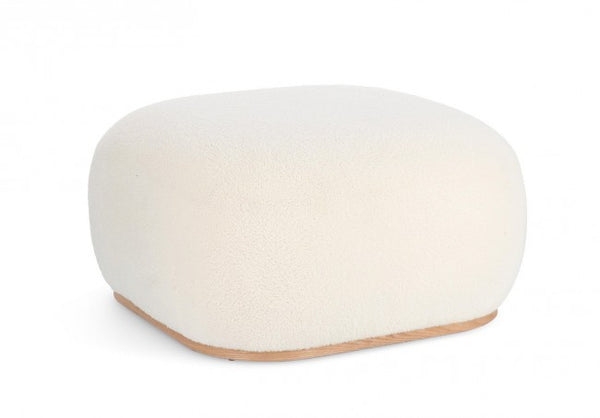 sconto Pouf Ø 68,5x36 cm Cozy Japandi in Tessuto Bianco