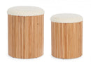 Set 2 Pouf Contenitore Cozy Japandi in Tessuto-1