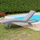 Lettino Prendisole da Giardino Honolulu con Cuscino 67x206x32 h cm in Wicker Grigio-3