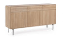 Credenza 3 Ante 3 Cassetti 160x40x85,5 cm Widald in Legno Naturale-1