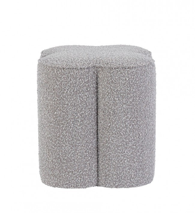 Pouf 40x40x45 cm Cointa in Bouclè Grigio-2