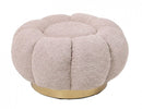 Pouf Ø 65x35 cm Florel in Bouclè Rosa Antico-1