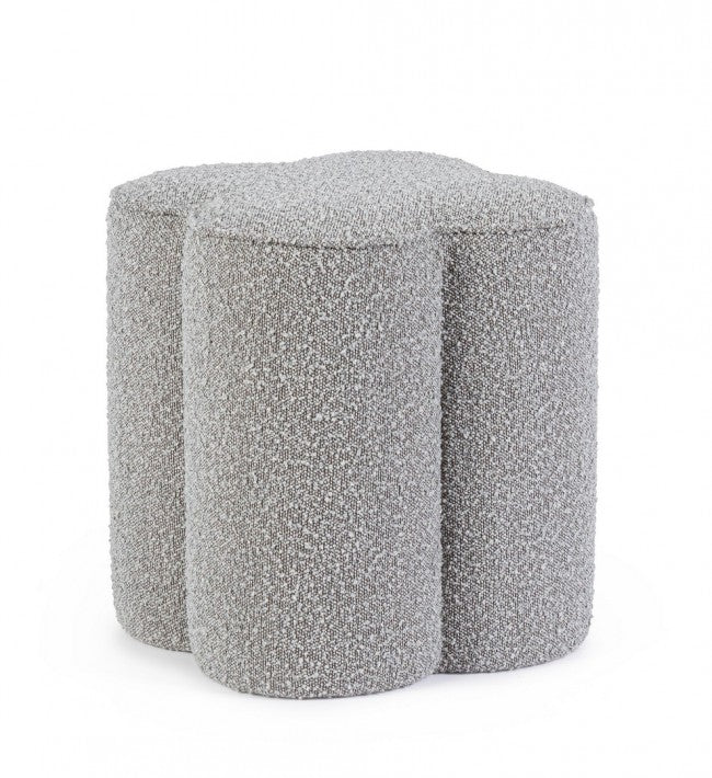 Pouf 40x40x45 cm Cointa in Bouclè Grigio-1